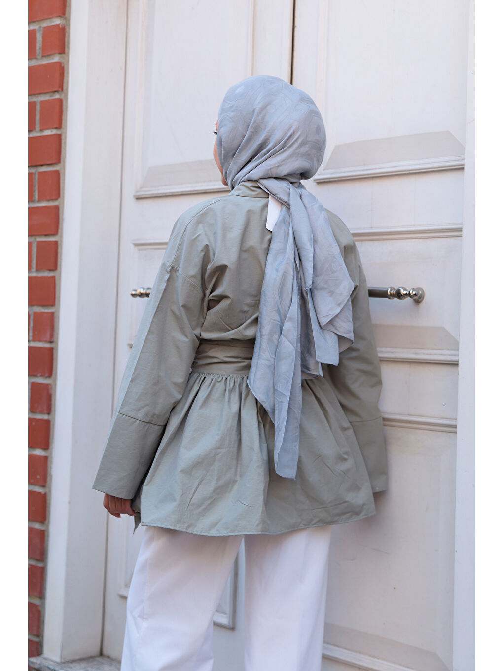 Kadın Bali Poplin Gömlek Küf Yeşil-4