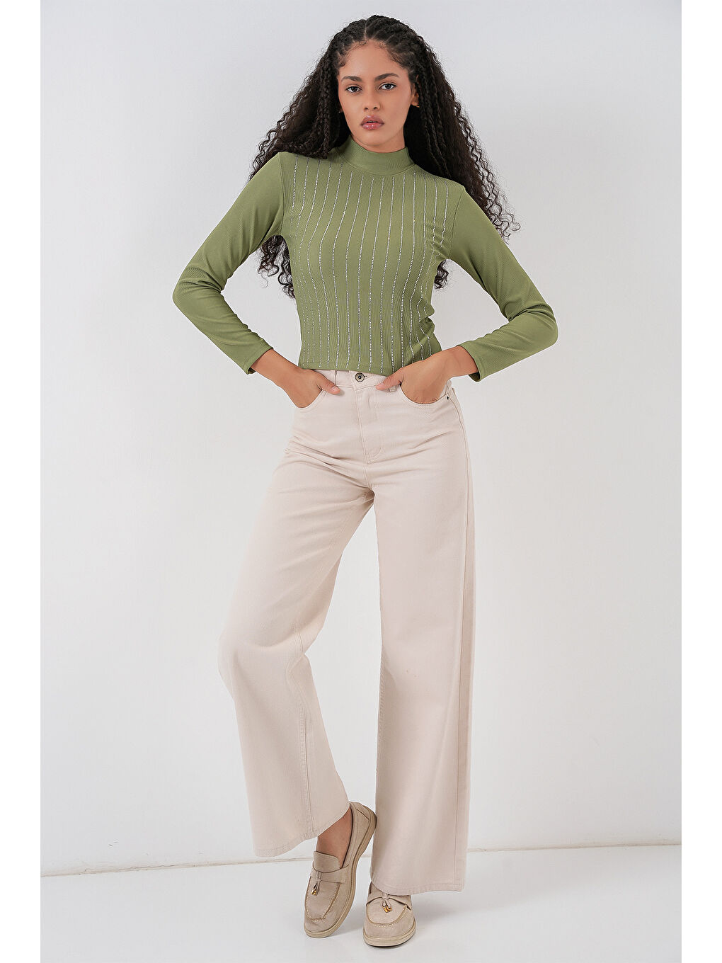 Yeşil 922 Taşlı Body - Çağla-1