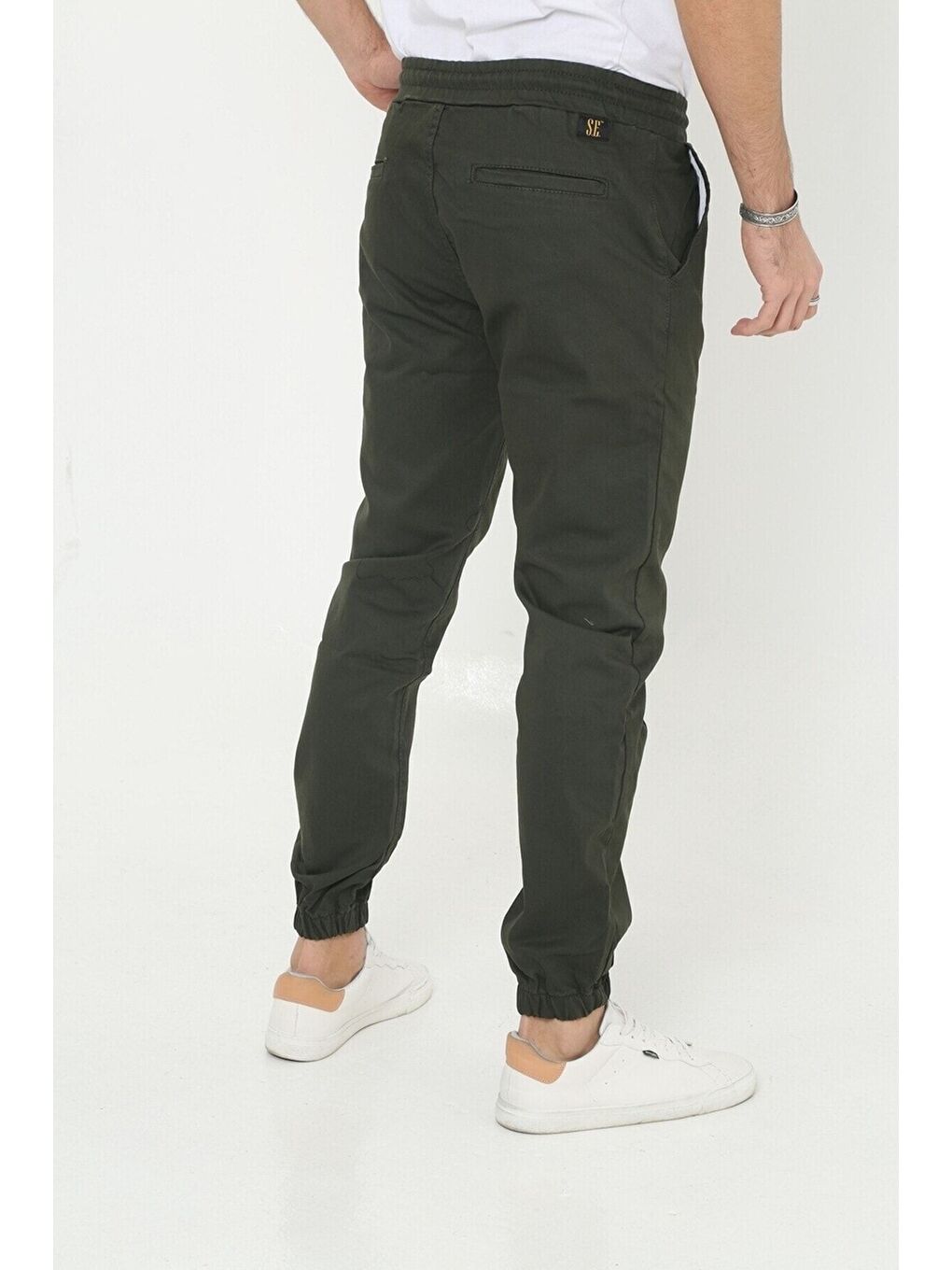 Haki Erkek Jogger Bel Lastikli Pantolon-5