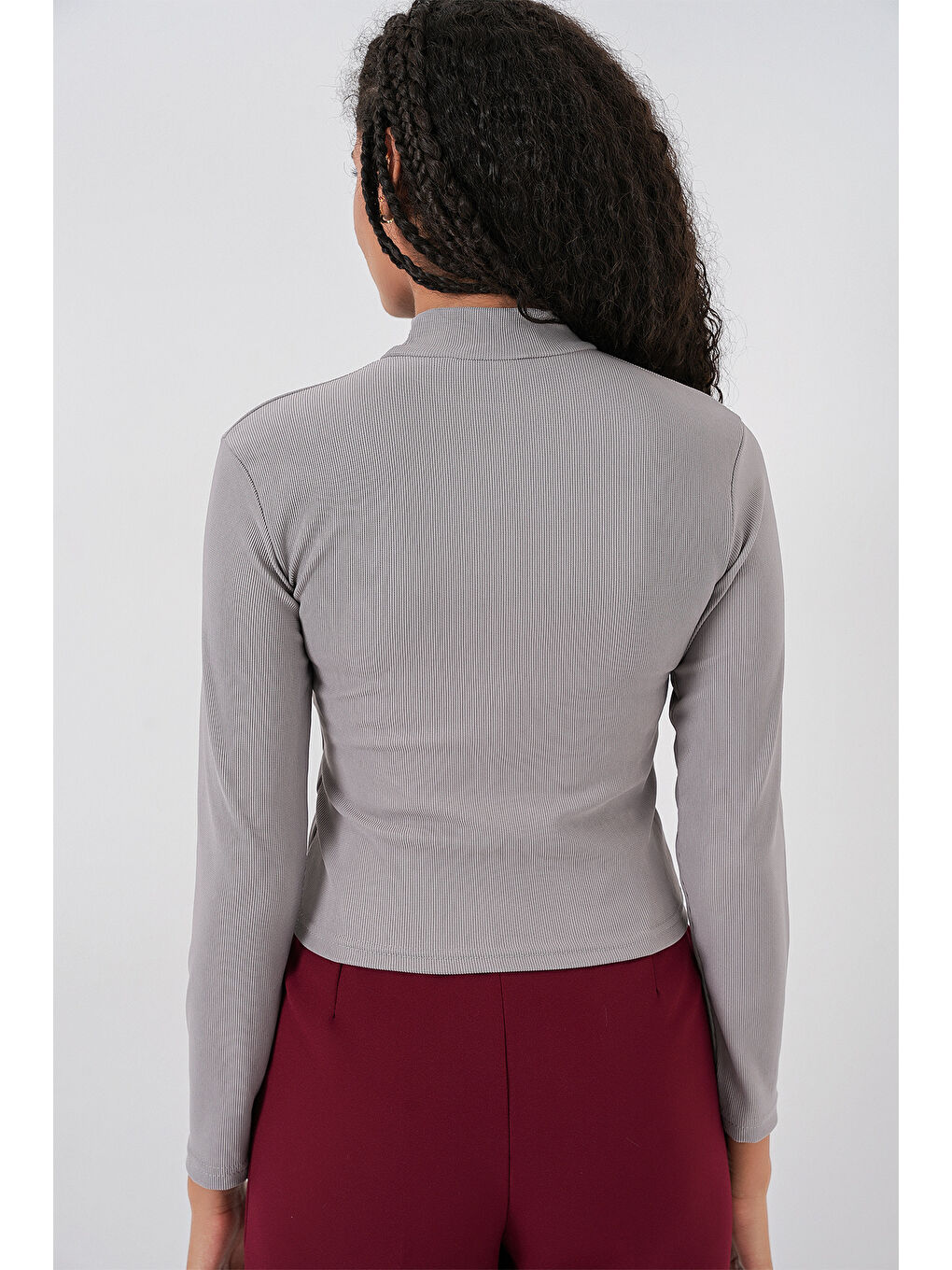 922 Taşlı Body - Gri-6