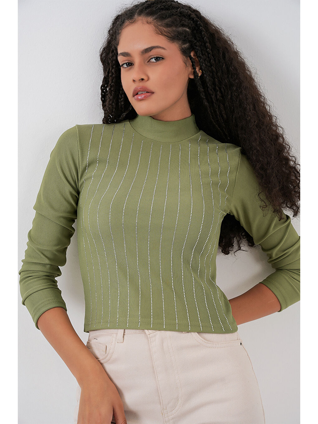 Yeşil 922 Taşlı Body - Çağla-4