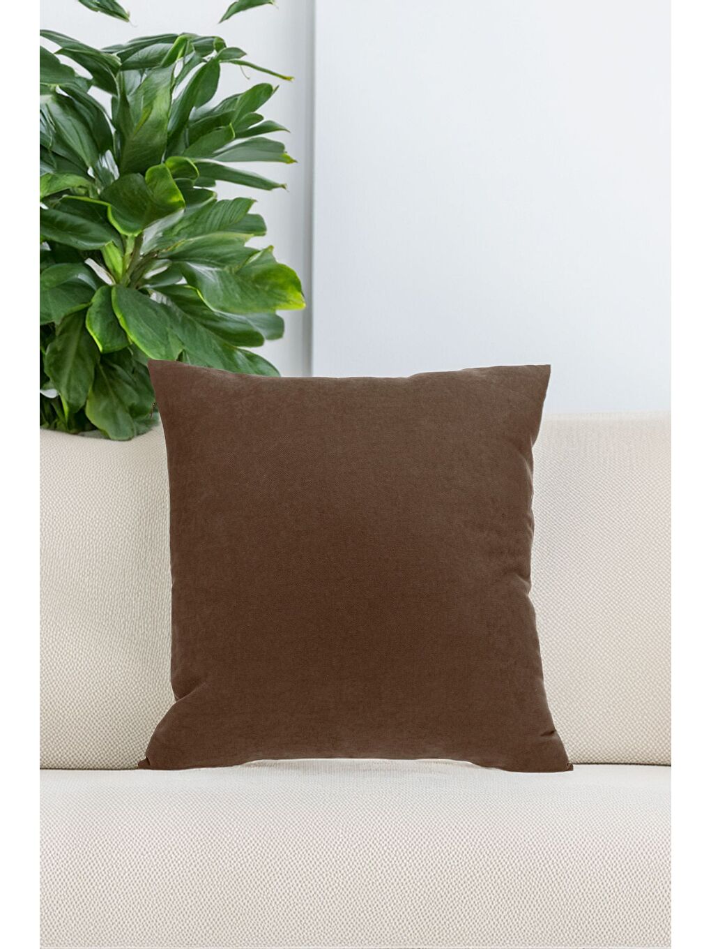 Kahverengi Panoroma Kahve Düz Sade Kırlent Kılıfı  Punch (Panç) İşlemeye Uygun Dekoratif Yastık Kılıfı  45x45