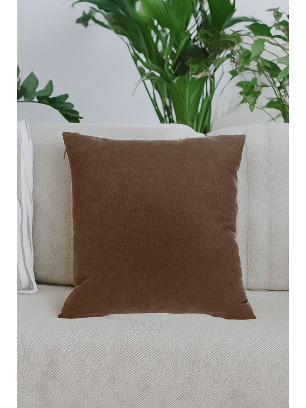 Kahverengi Panoroma Kahve Düz Sade Kırlent Kılıfı  Punch (Panç) İşlemeye Uygun Dekoratif Yastık Kılıfı  45x45-1