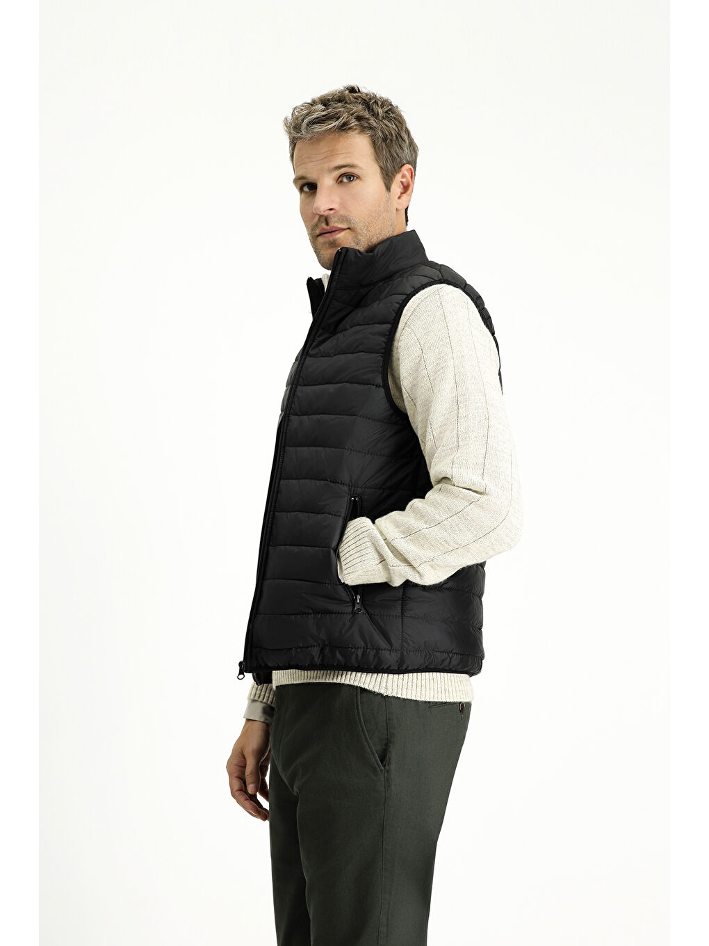 Siyah Kapitone Spor Şişme Yelek-3