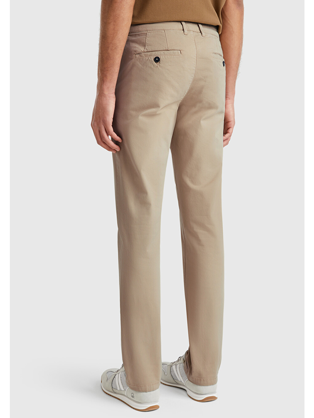 Erkek Bej Slim Fit Chino Pantolon-2