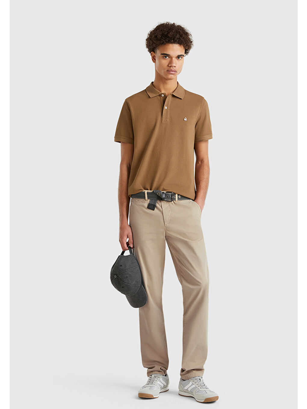 Erkek Bej Slim Fit Chino Pantolon-4