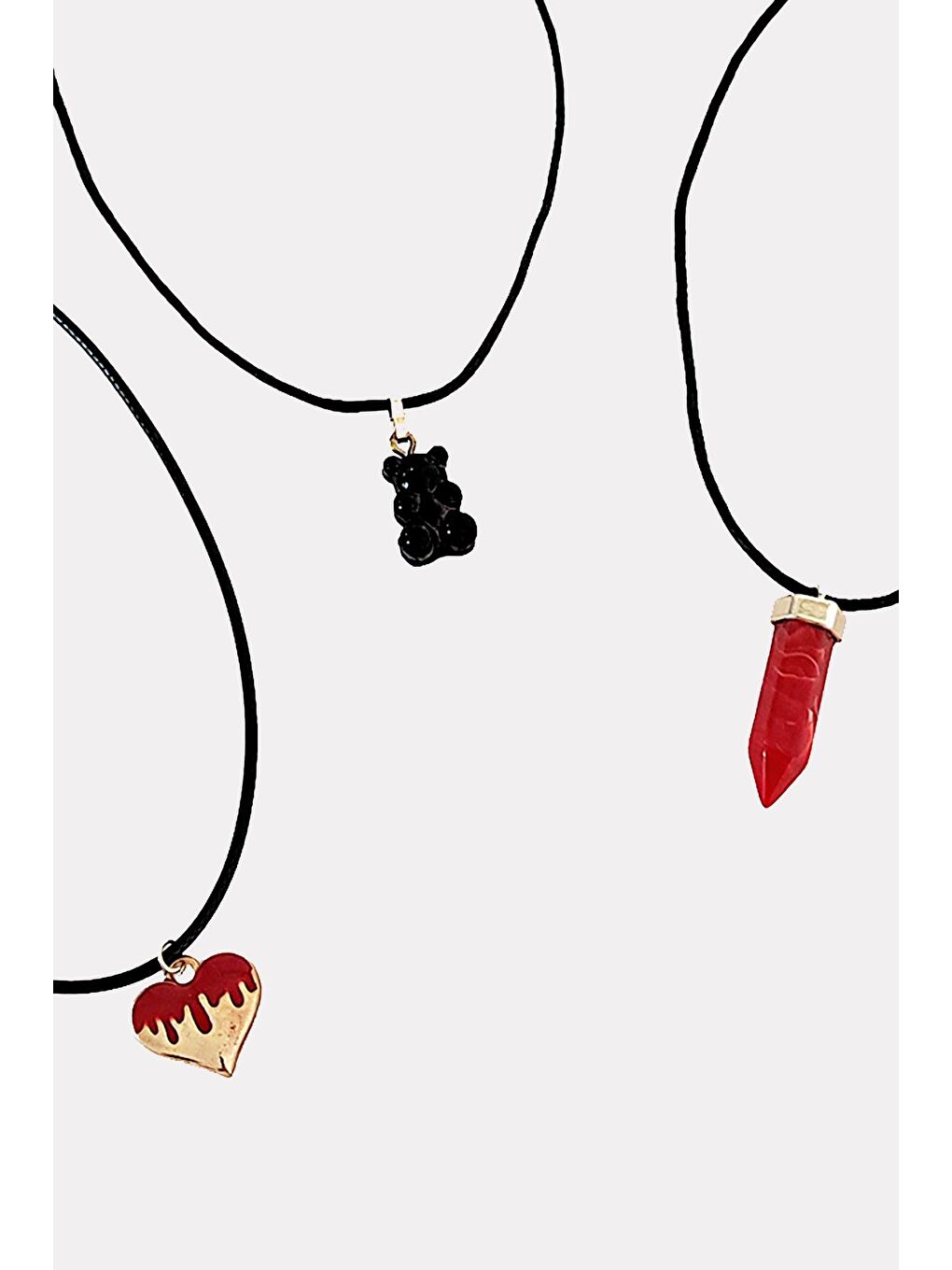 Tılsım Kırmızı Choker Tasma Kolye Seti-1