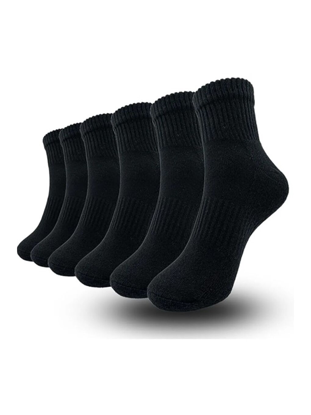 Ozzy Socks Siyah 6 Çi̇ft Logosuz Di̇ki̇şsi̇z Pamuklu Kisa Teni̇s Uni̇sex Çorap - 2