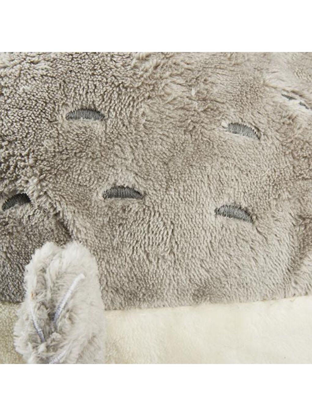 Soft Balon Balığı Figürlü Yastık - Gri - 31x18 cm-1