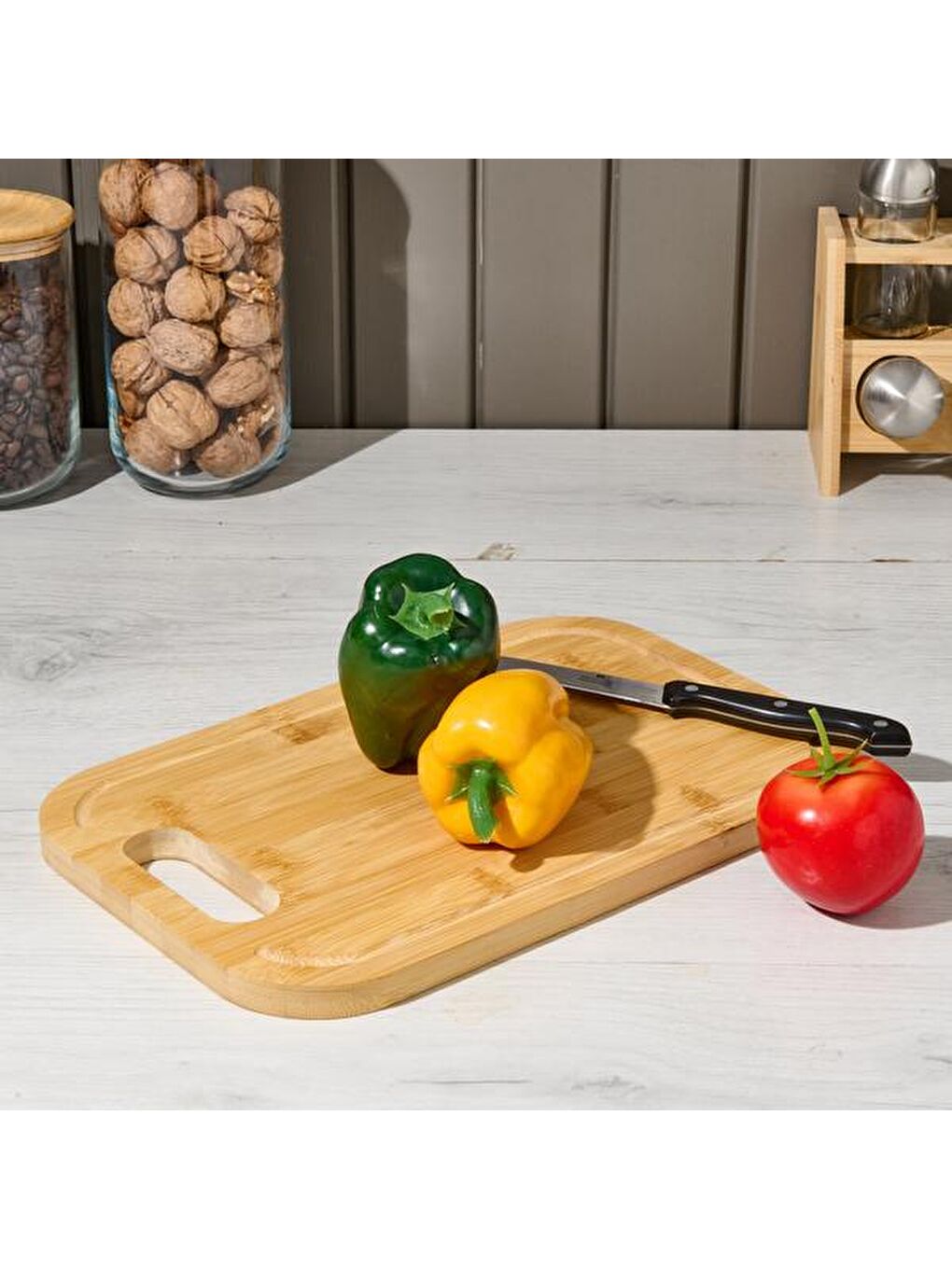 Bambu Kesme Tahtası - Bej - 32x21x1,5 cm