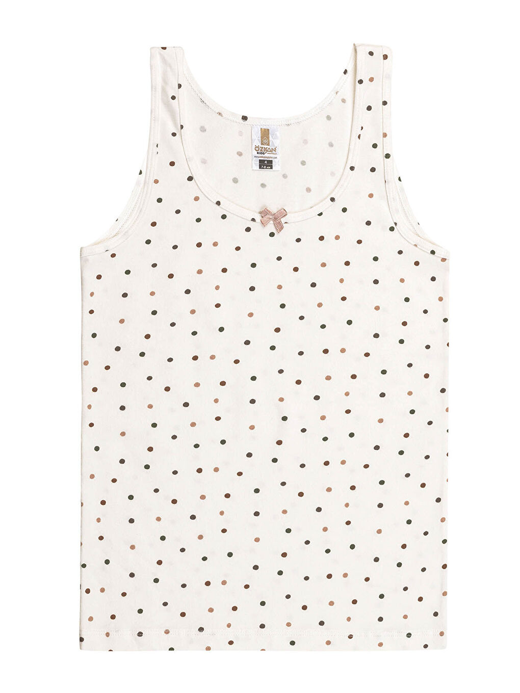 Beyaz 5'li Paket Kız Çocuk Karışık Renkli Desenli Pamuklu Yumuşak Kalın Askılı Atlet | 41600-1