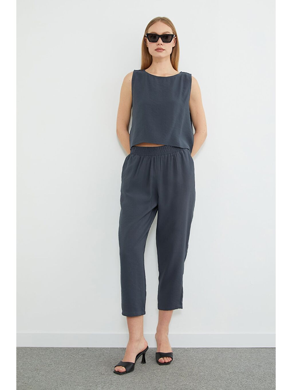 Antrasit Basic Beli Lastikli Salaş 2 Li Takım-2