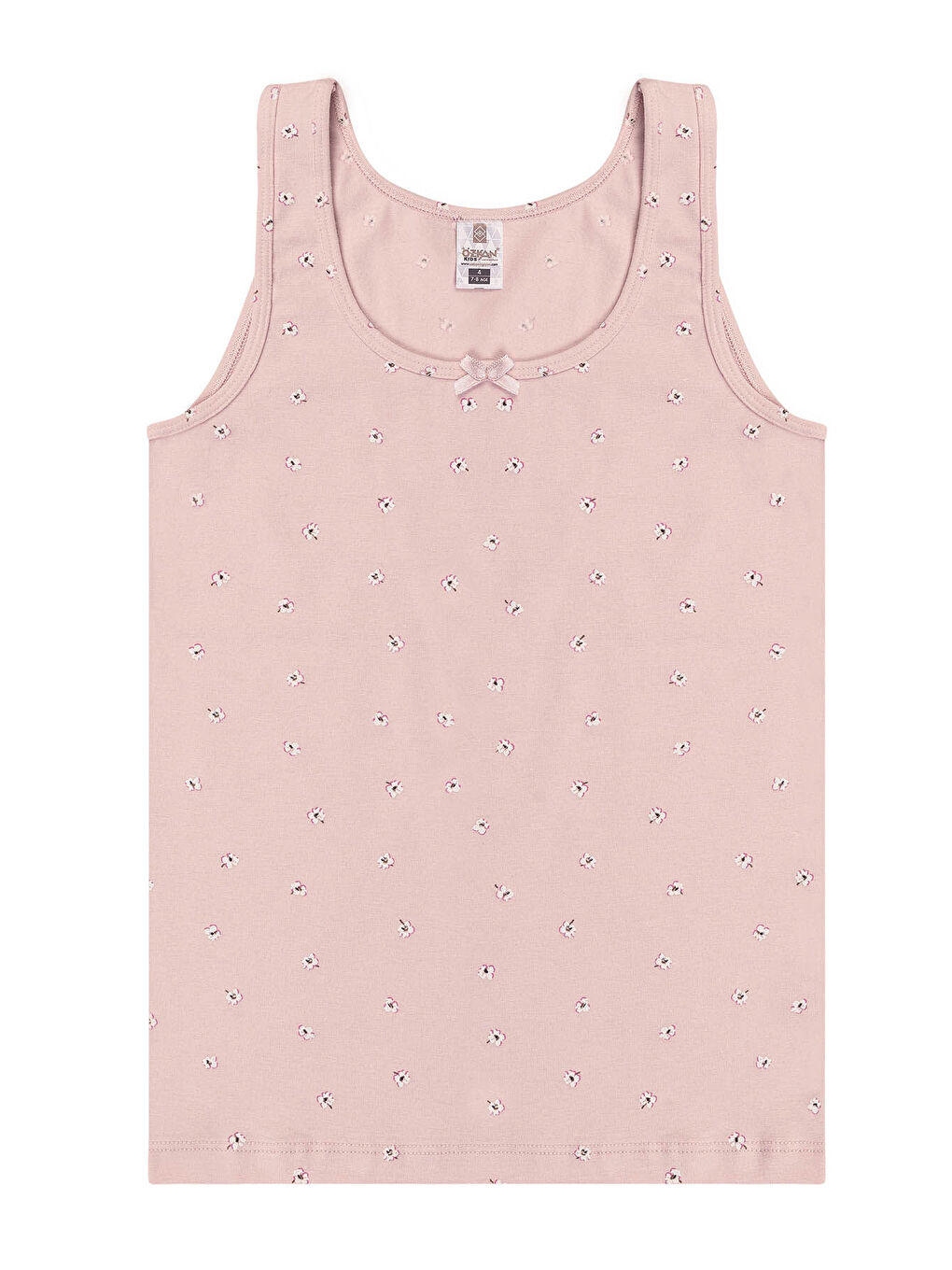 Beyaz 5'li Paket Kız Çocuk Karışık Renkli Desenli Pamuklu Yumuşak Kalın Askılı Atlet | 41600-2