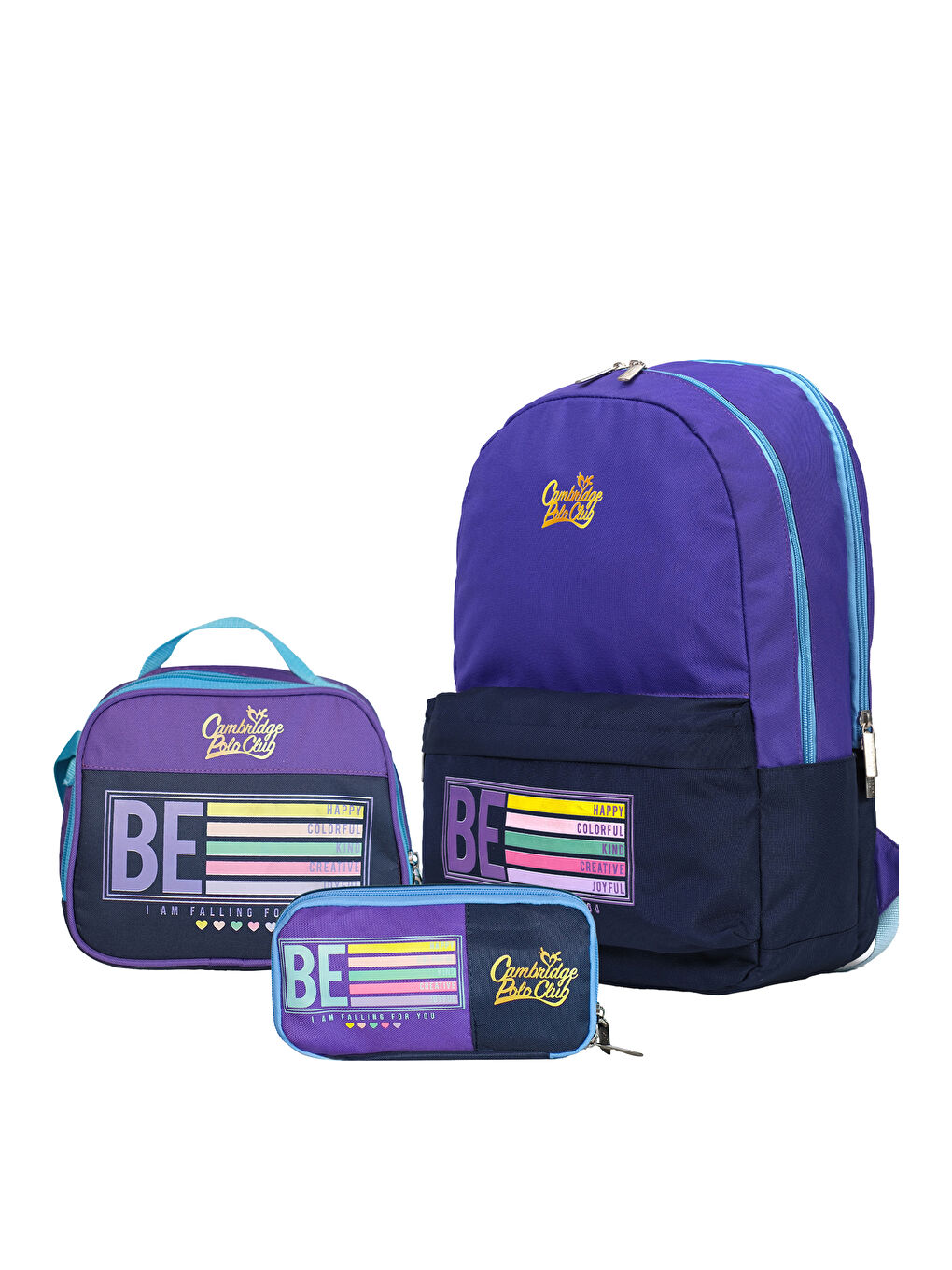 Be Happy Çift Ana Bölmeli Unisex Çocuk İlkokul Çanta Set