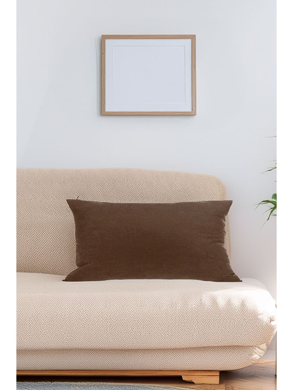 Kahverengi Panoroma Kahve Düz Sade Kırlent Kılıfı  Punch (Panç) İşlemeye Uygun Dekoratif Yastık Kılıfı 30x50-1
