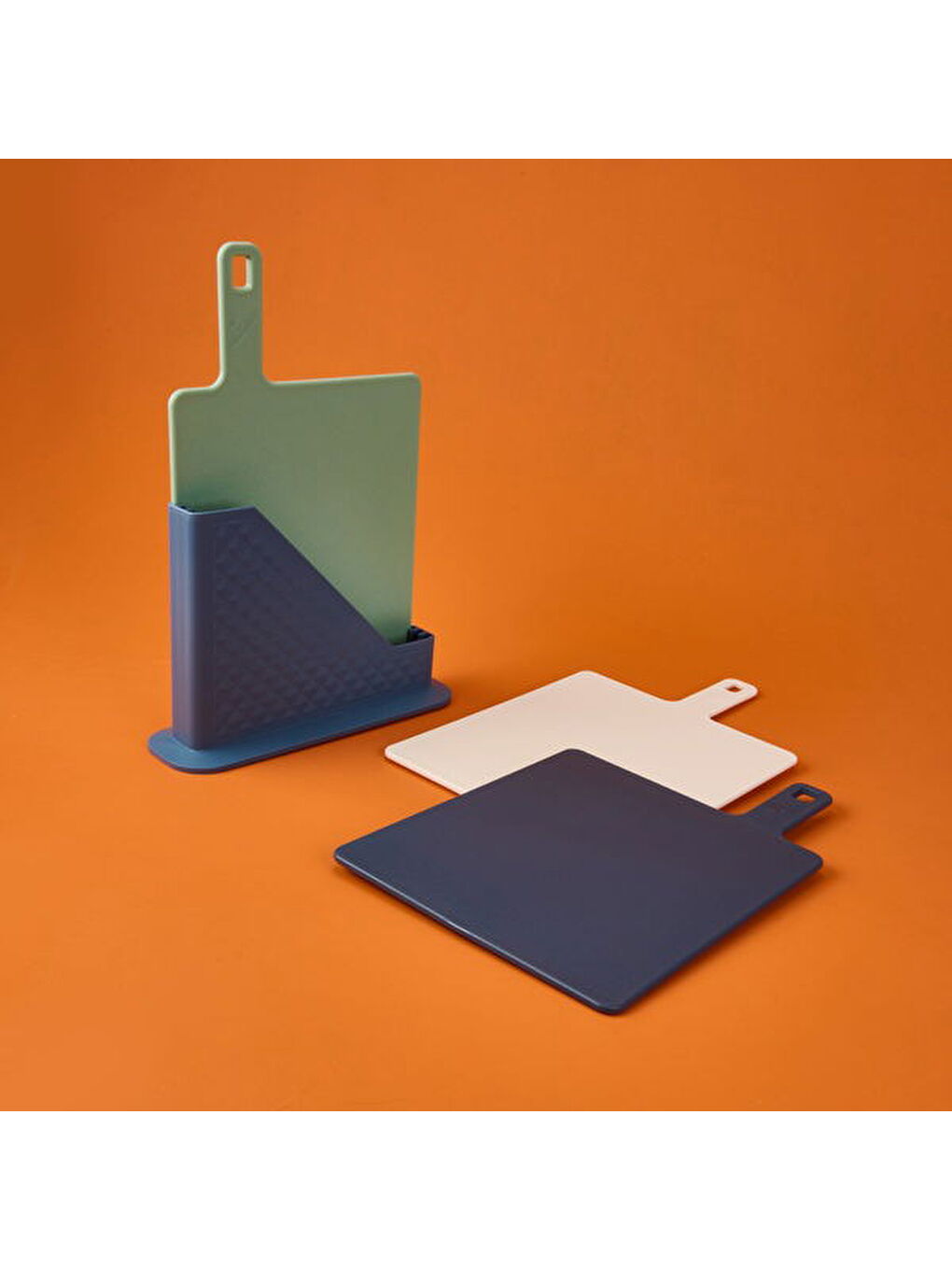 Karışık 3'lü Stantlı Kesme Tahtası Seti - Renkli - 25 cm-1