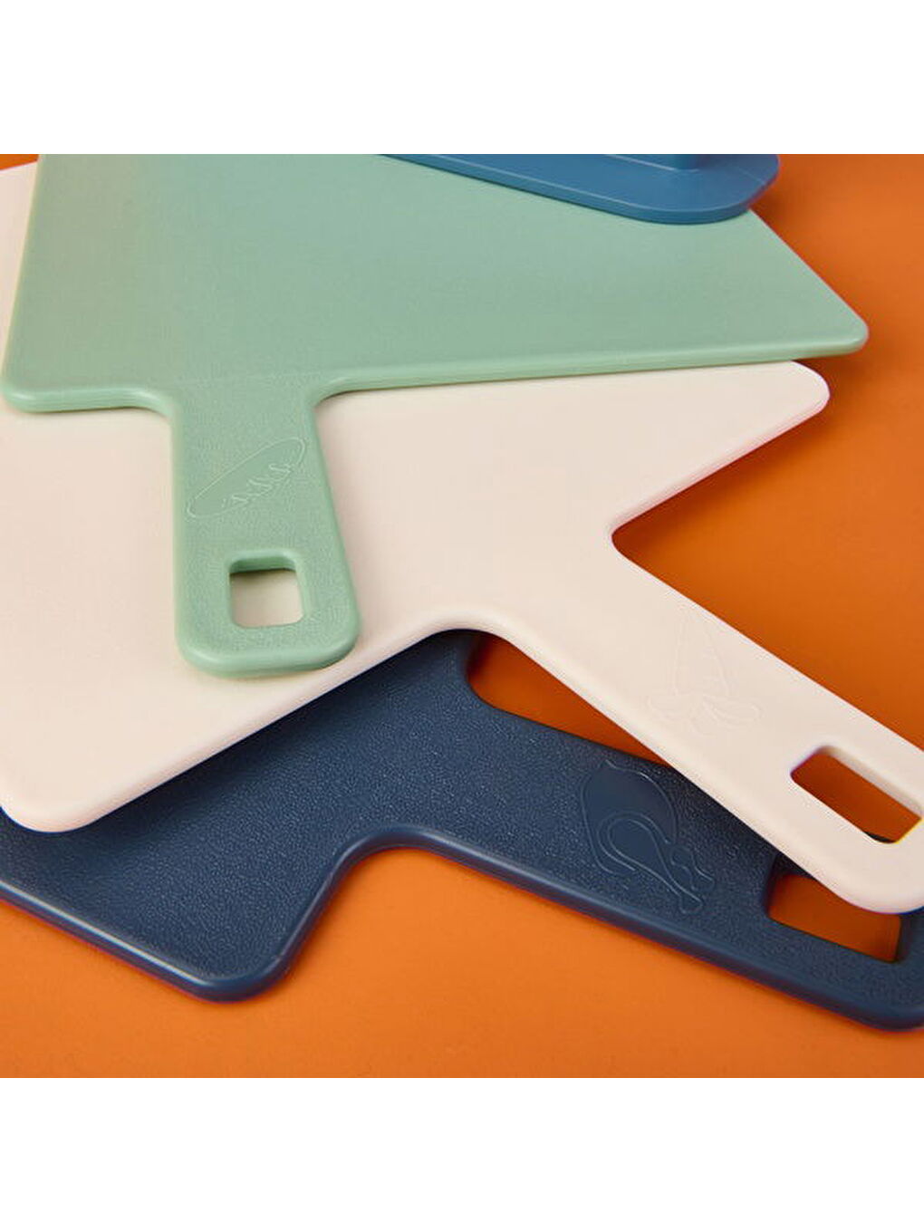 Karışık 3'lü Stantlı Kesme Tahtası Seti - Renkli - 25 cm-2