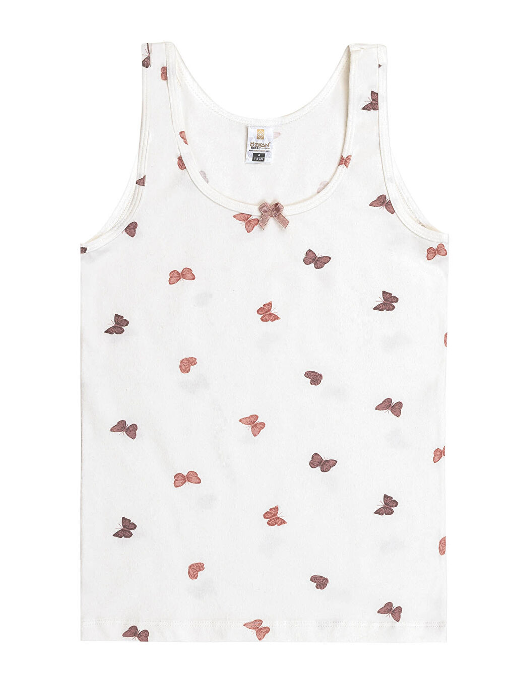 Beyaz 5'li Paket Kız Çocuk Karışık Renkli Desenli Pamuklu Yumuşak Kalın Askılı Atlet | 41600-4