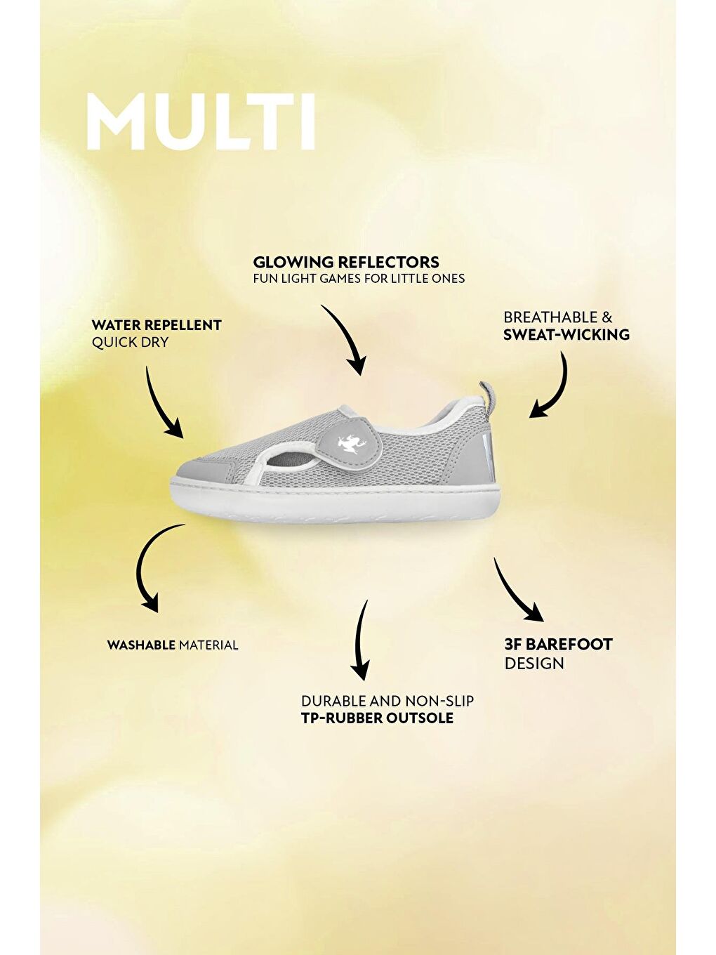 Hopfrög Multi Gri Mix Barefoot Çocuk Ayakkabı - 1