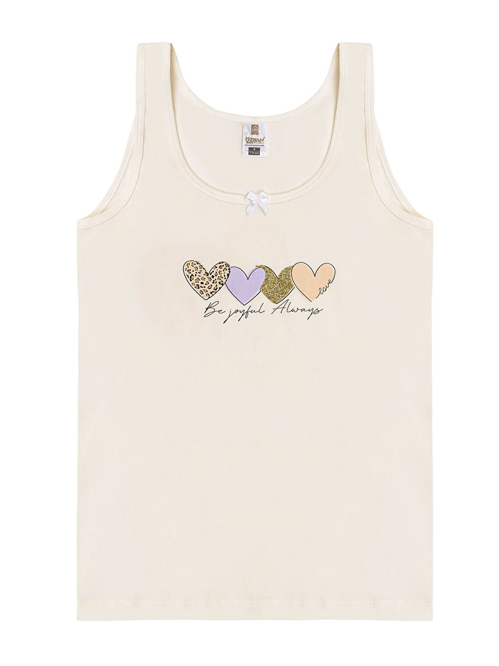 Beyaz 5'li Paket Kız Çocuk Karışık Renkli Desenli Pamuklu Yumuşak Kalın Askılı Atlet | 41600-5