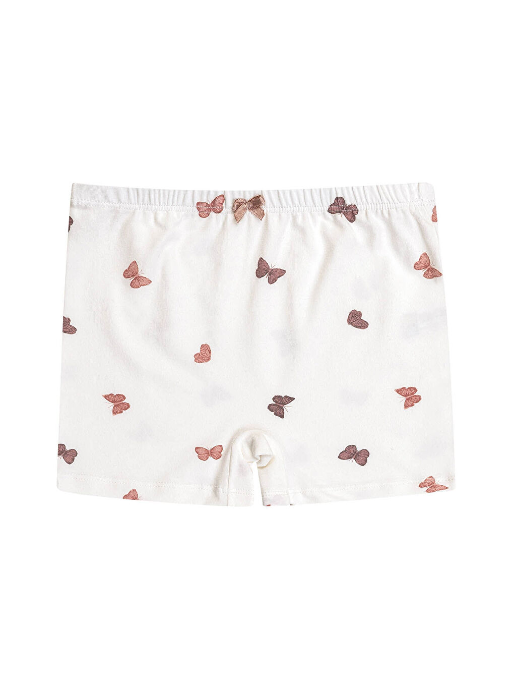 Beyaz 5'li Paket Kız Çocuk Karışık Desenli Pamuklu Yumuşak Şort Boxer | 41602-3