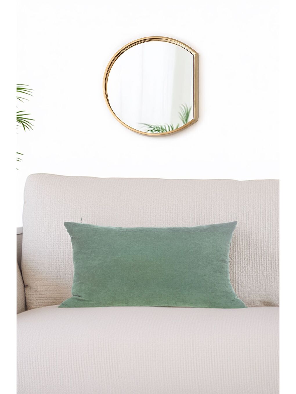 Yeşil Panoroma  Mint Düz Sade Kırlent Kılıfı  Punch (Panç) İşlemeye Uygun Dekoratif Yastık Kılıfı 30x50