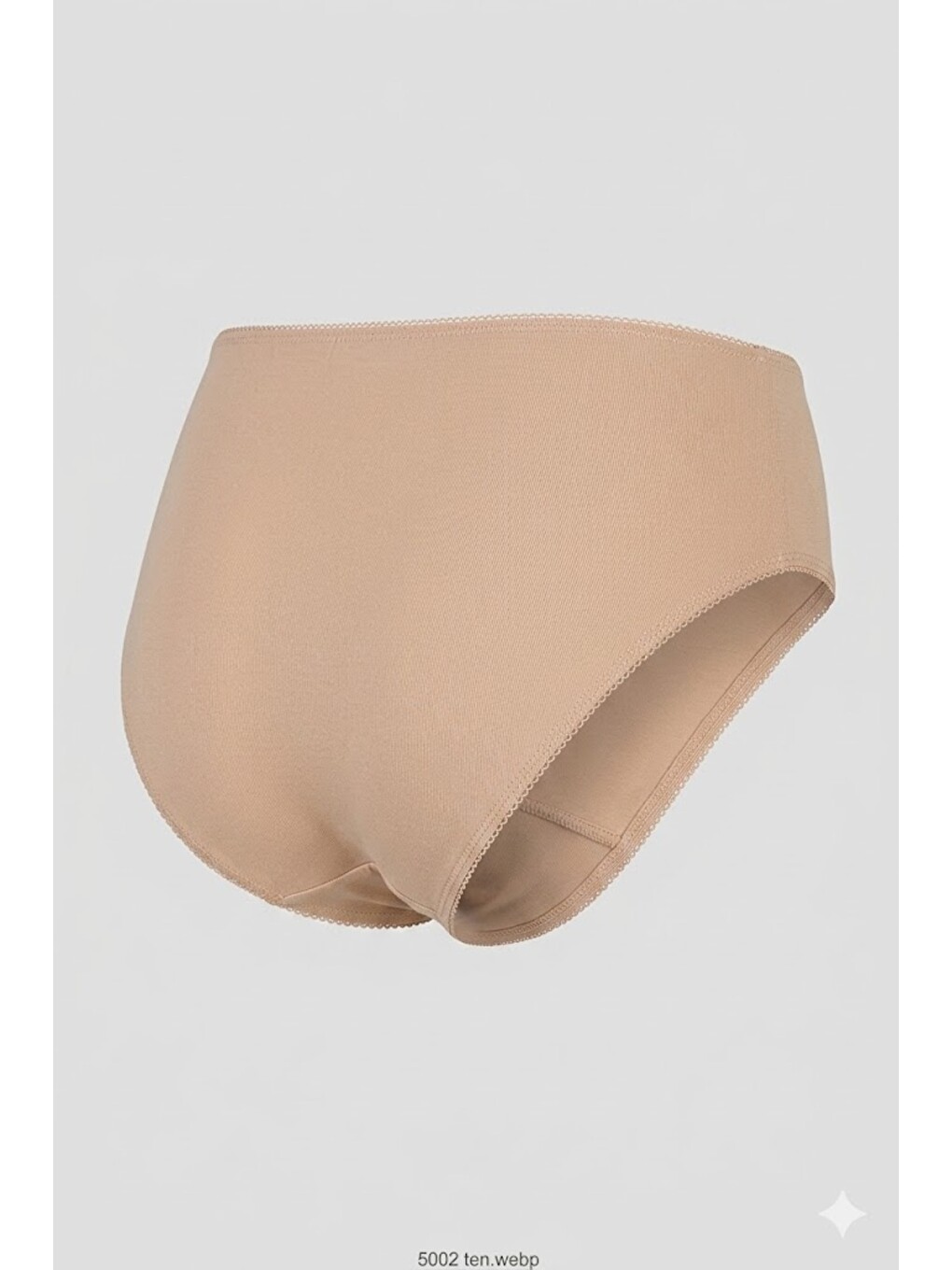 Bej 3'Lü Paket Yüksek Bel Bikini Külot 5002 Ten-2