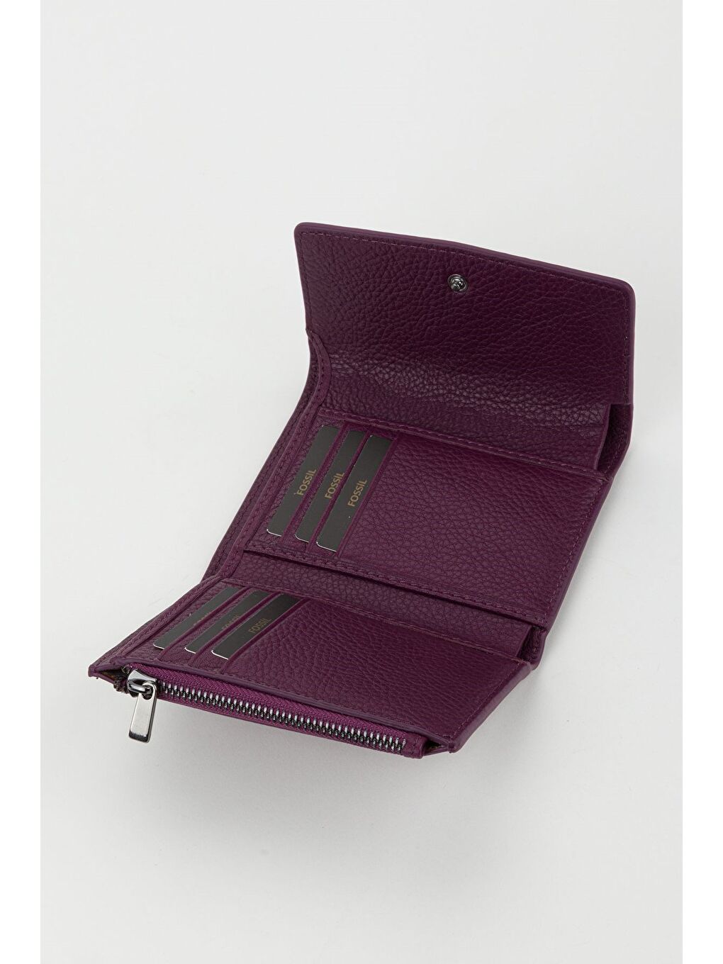 Mürdüm Kutulu Hakiki Deri Buz Mavi Orta Boy Kadın El Portföyü Kartlık Cüzdan-1