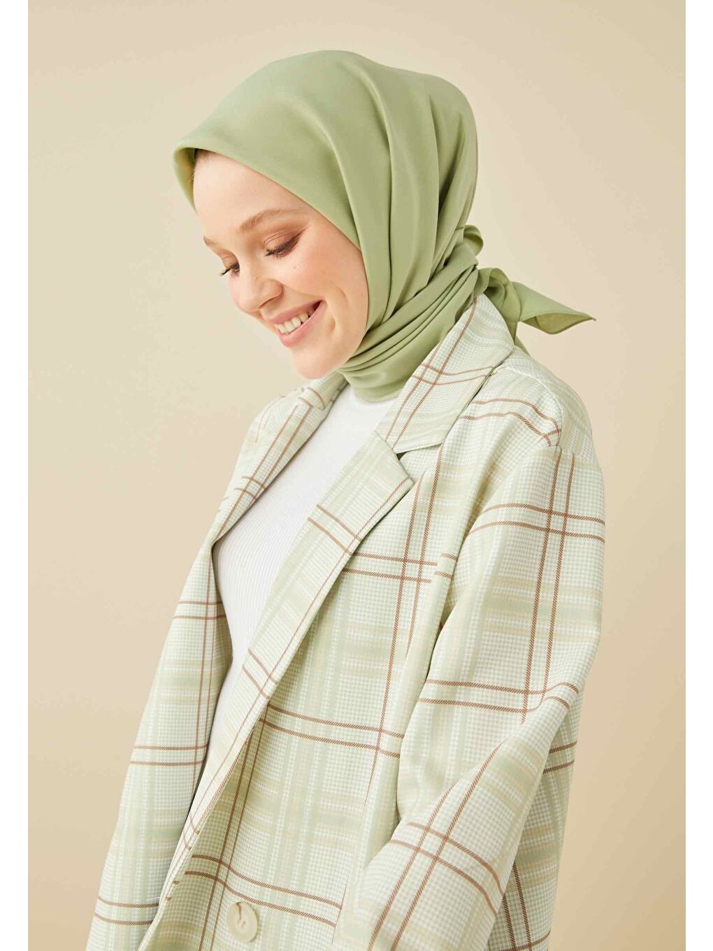 Pamuk İpek Eşarp Çağla Yeşili-1