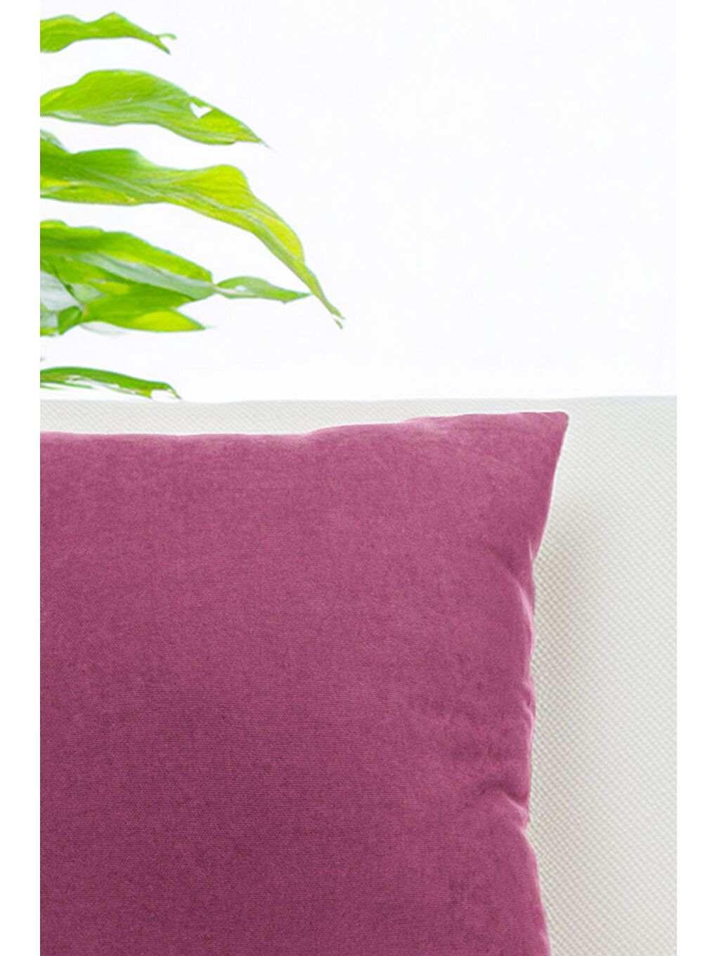 Panoroma Fuşya Düz Sade Kırlent Kılıfı  Punch (Panç) İşlemeye Uygun Dekoratif Yastık Kılıfı 40x40-2