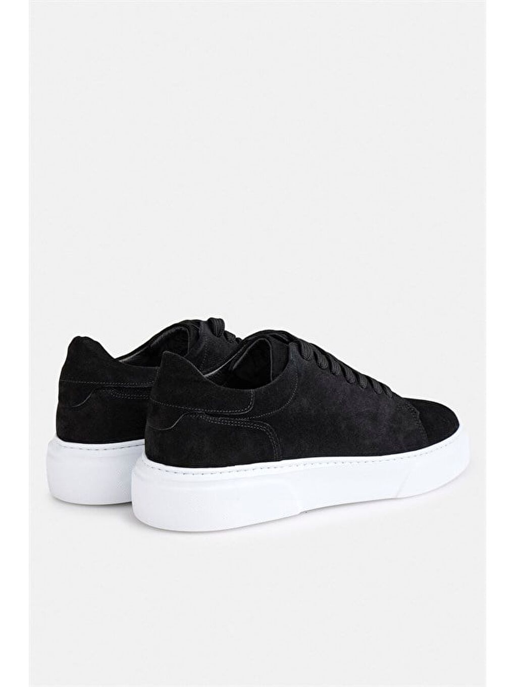 Siyah Gerçek Deri Bağcıklı Sneakers-2