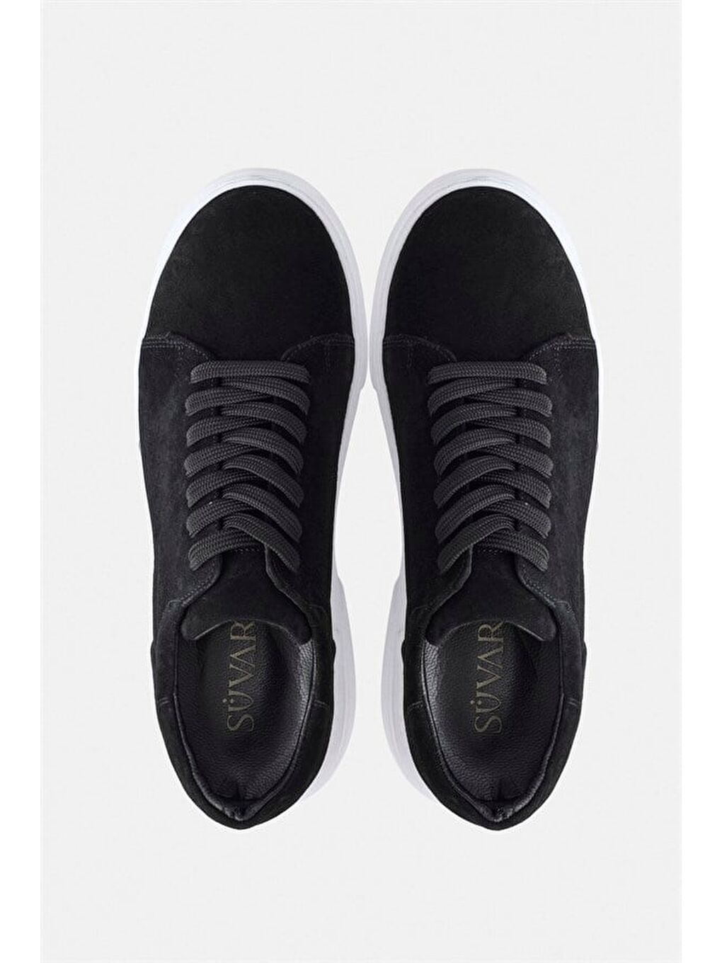 Siyah Gerçek Deri Bağcıklı Sneakers-4