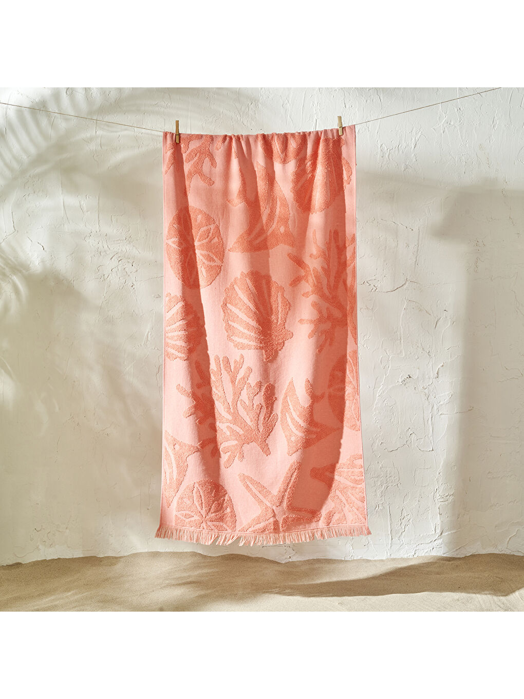 Wendy Pamuklu Plaj Havlusu Mercan (75x150 cm)