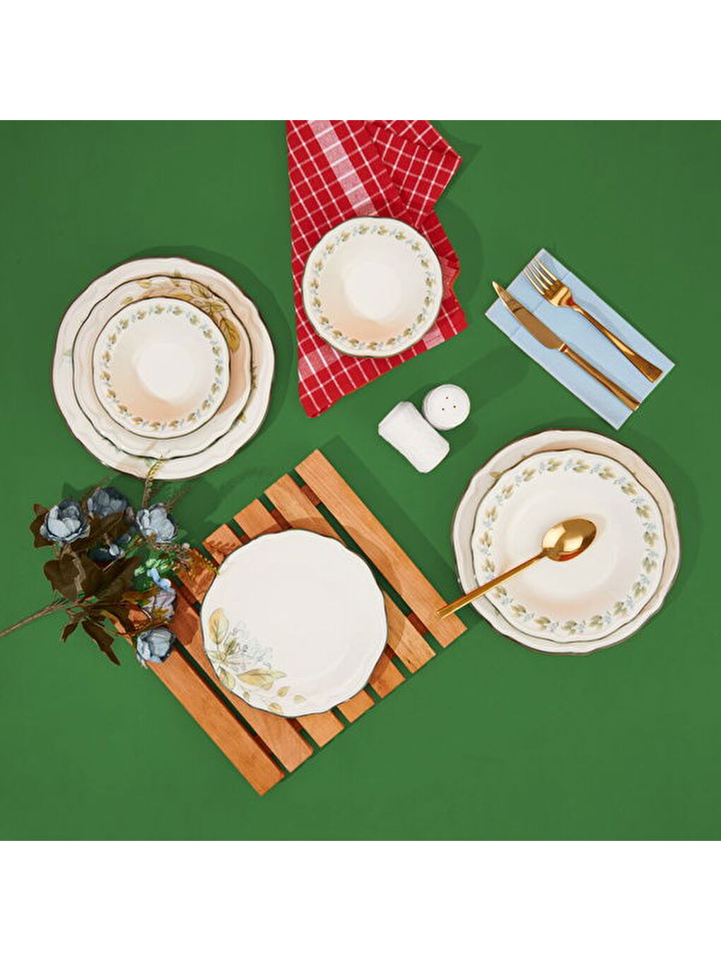 Karışık Kitchen Greeny 24 Parça Yemek Takımı - Renkli-1