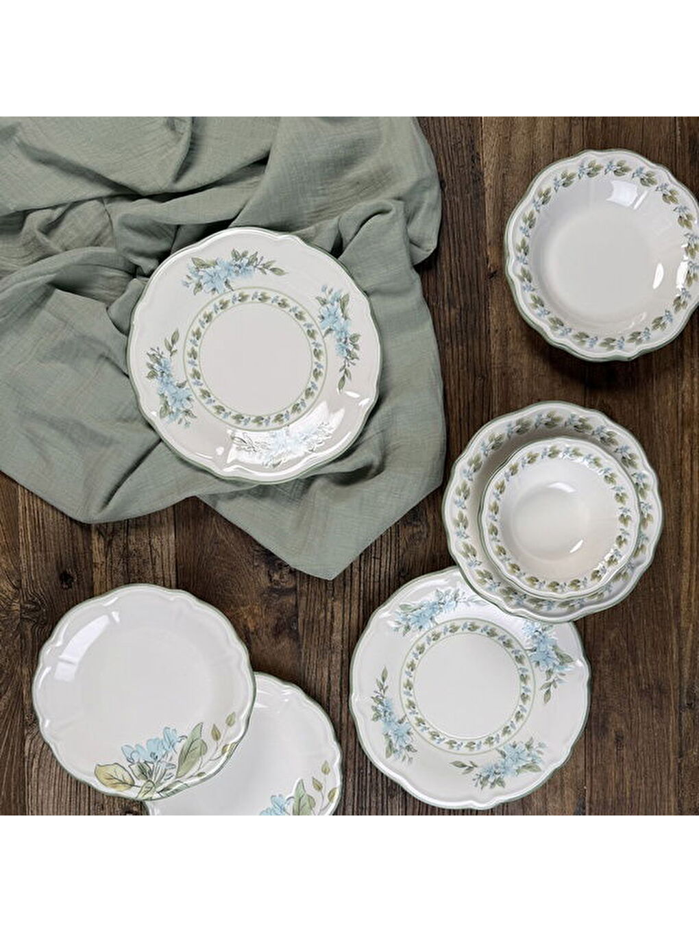 Karışık Kitchen Greeny 24 Parça Yemek Takımı - Renkli-4