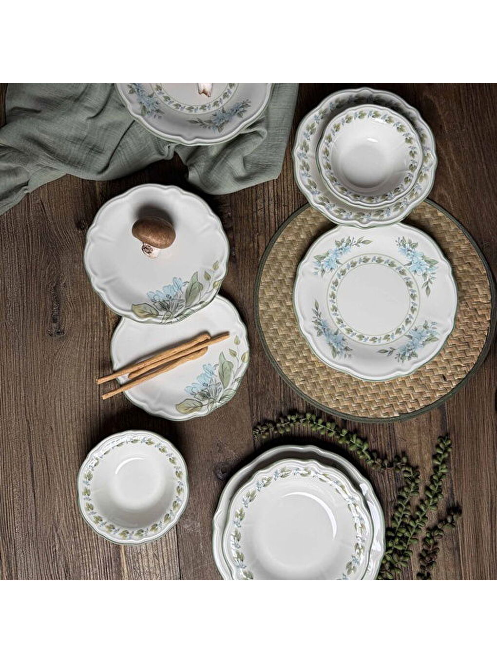 Karışık Kitchen Greeny 24 Parça Yemek Takımı - Renkli-5