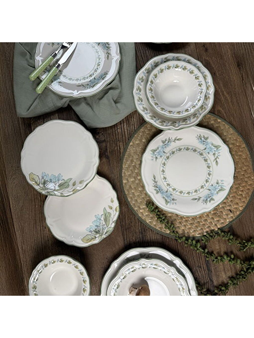 Karışık Kitchen Greeny 24 Parça Yemek Takımı - Renkli-6
