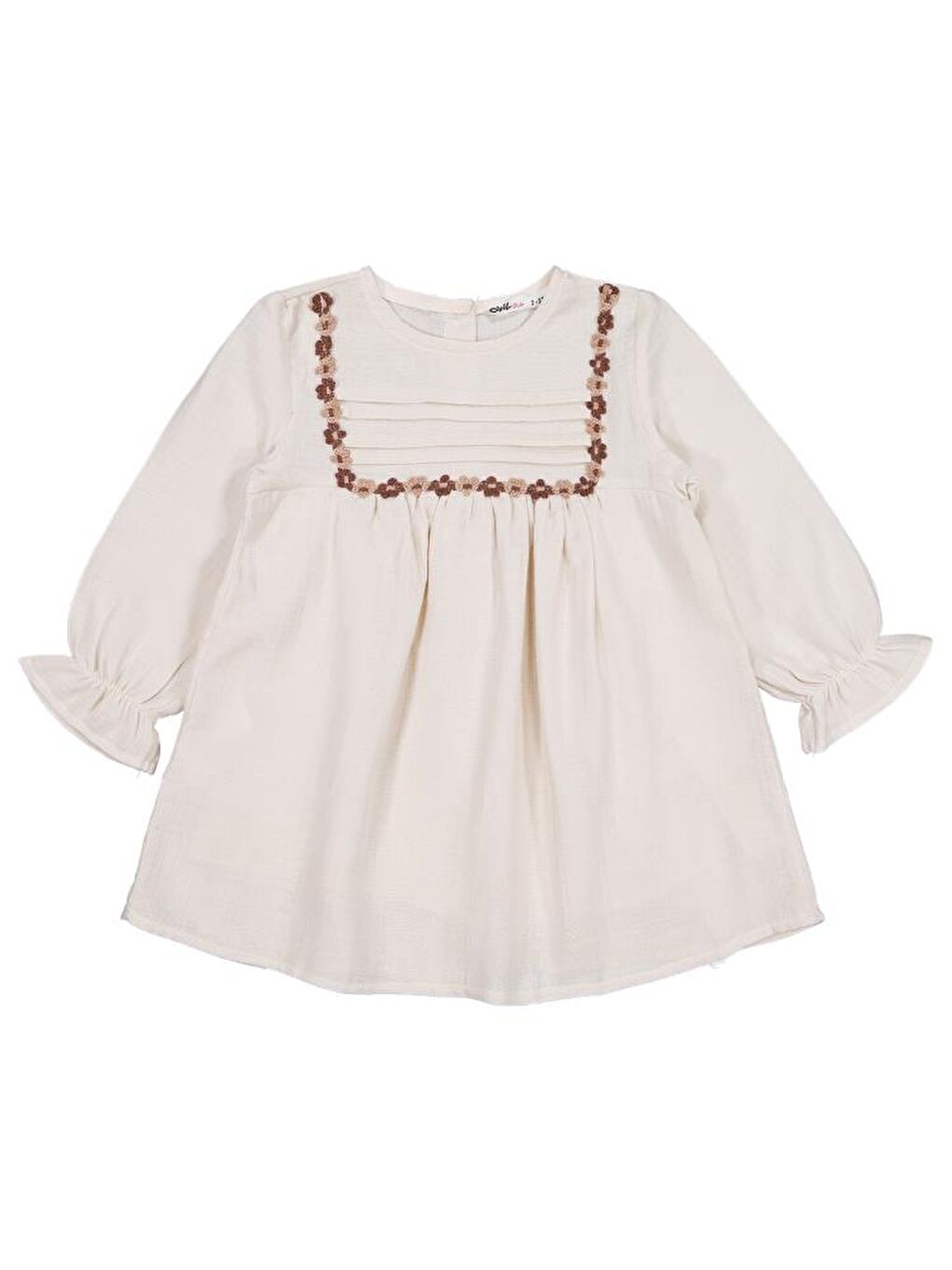 Girls Roba Çiçekli 2-5 Yaş Elbise - Bej 4-5 Yaş