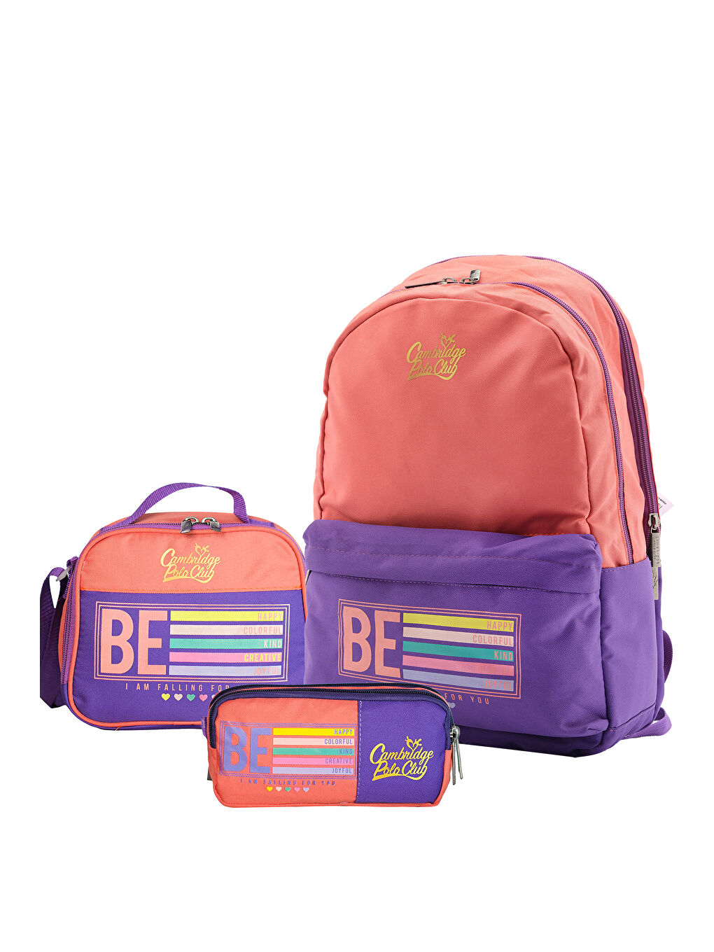 Be Happy Çift Ana Bölmeli Unisex Çocuk İlkokul Çanta Set