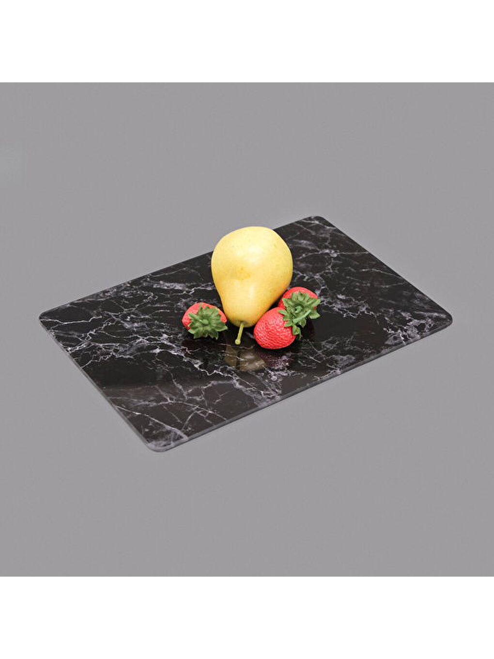 Mermer Desenli Cam Kesme Tahtası - Siyah - 20x30 cm-2