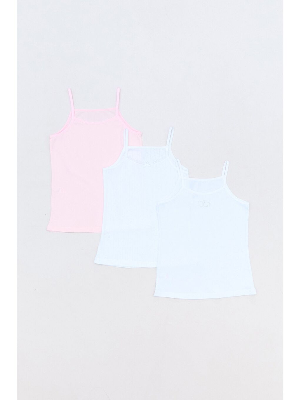 Pembe Balerin Baskılı 3 Lü Kız Çocuk Atlet