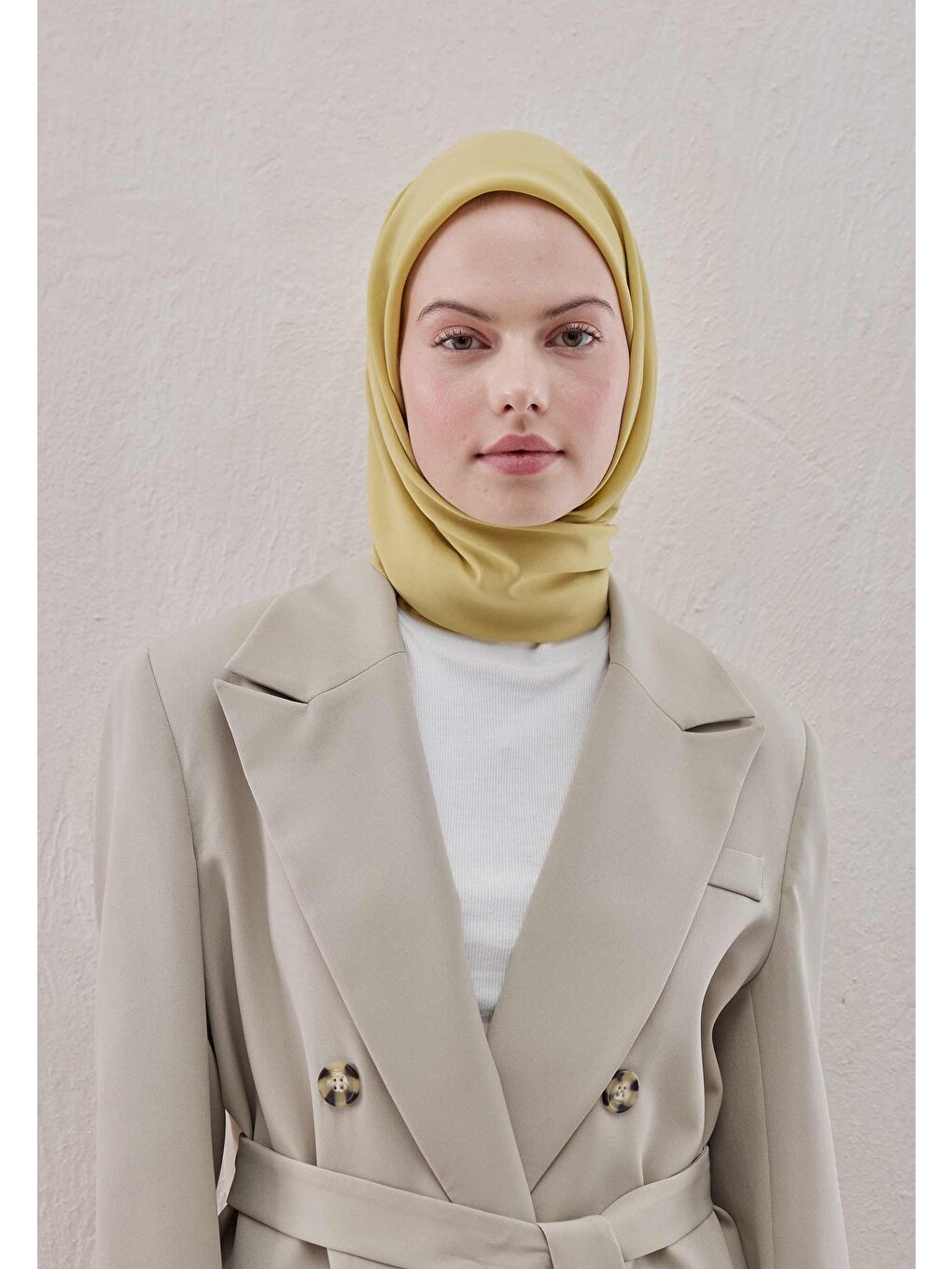 Pamuk İpek Eşarp Tatlı Sarı-3