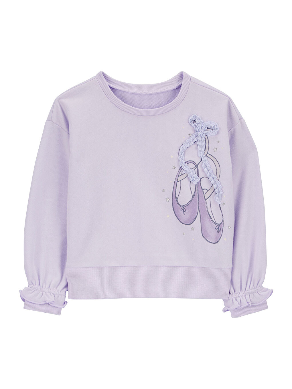 Mor Küçük Kız Çocuk Sweatshirt