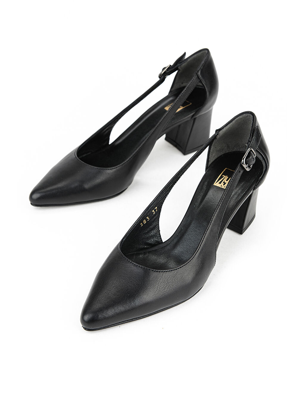 Kadın Hakiki Deri Topuklu Ayakkabı 1611030Z383 Siyah-4