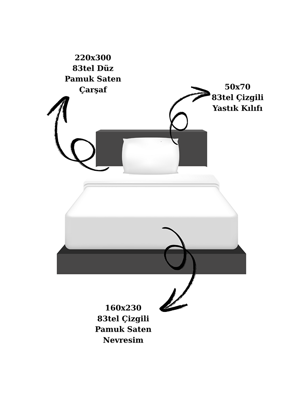 Beyaz Lumira Çizgili Pamuk Saten Nevresim Takımı | Tek Kişilik Premium | 83 Tel Otel Serisi | 160x230-1