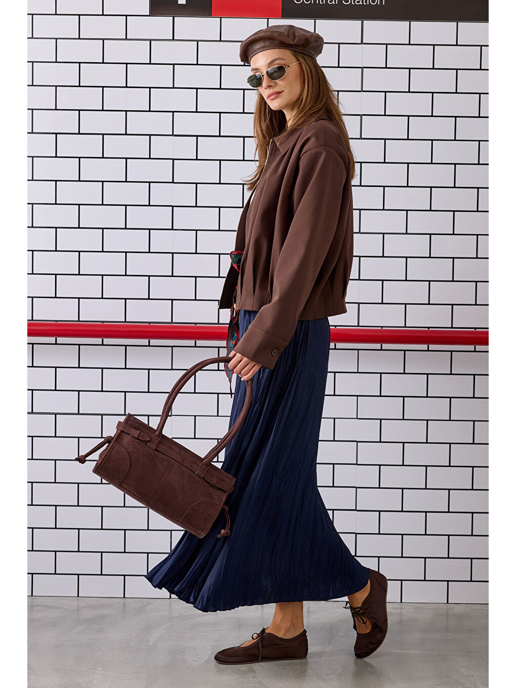 Piliseli Kraş Etek Gece Mavi-2