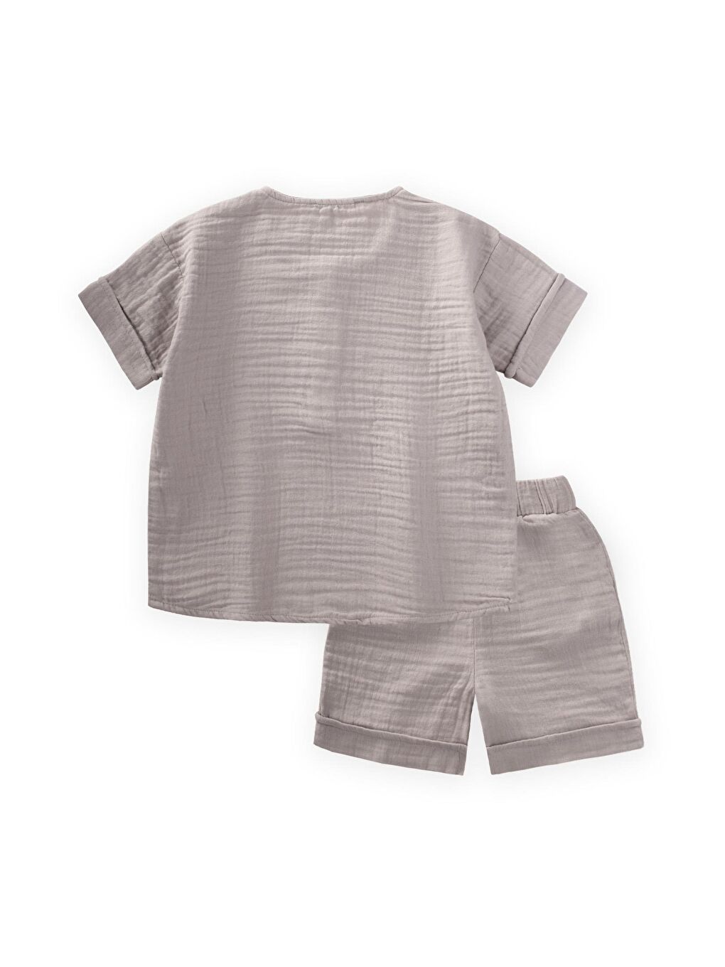 Gri Erkek Çocuk Müslin Takım-1