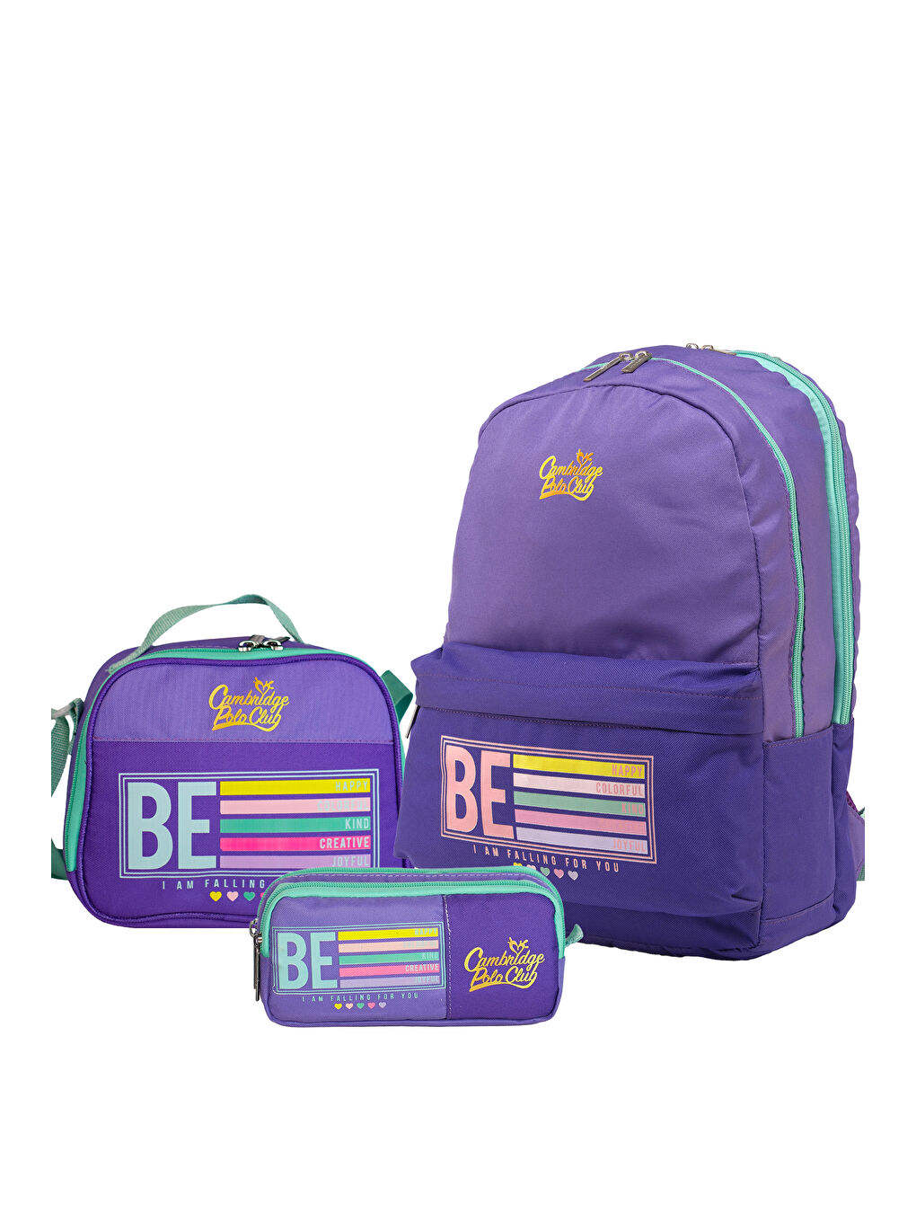 Be Happy Çift Ana Bölmeli Unisex Çocuk İlkokul Çanta Set