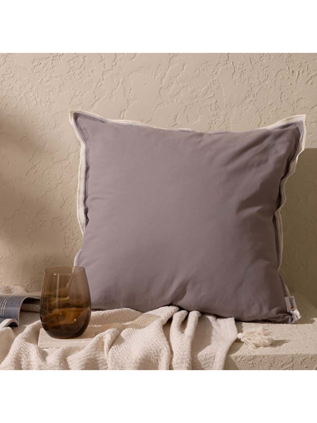 Ekru Soft Rett Kırlent - Antrasit - 50x50 cm
