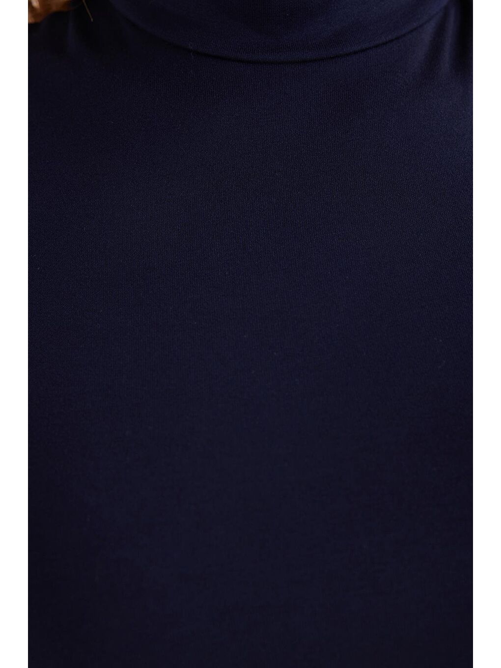 Kadın Standart Fit Kısa Kollu Yarım Balıkçı Yaka Lacivert Bluz-5